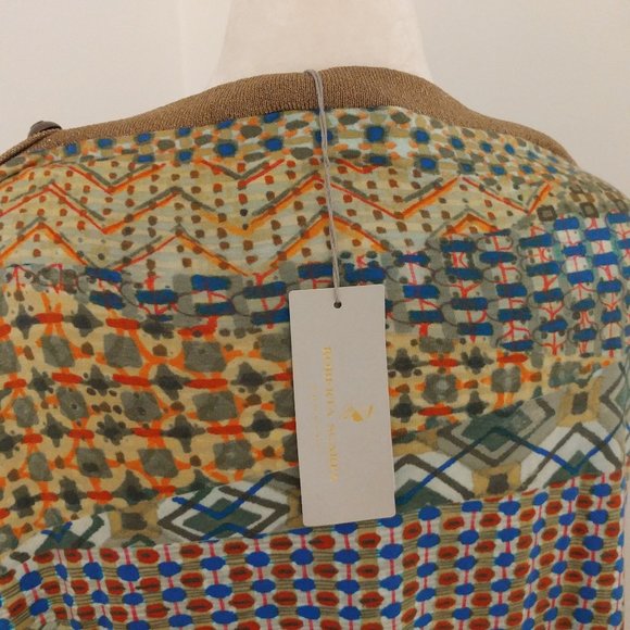 Roberta Scarpa Green Print Long Sleeve Shirt Misses Size 10 NWT - Picture 6 of 9